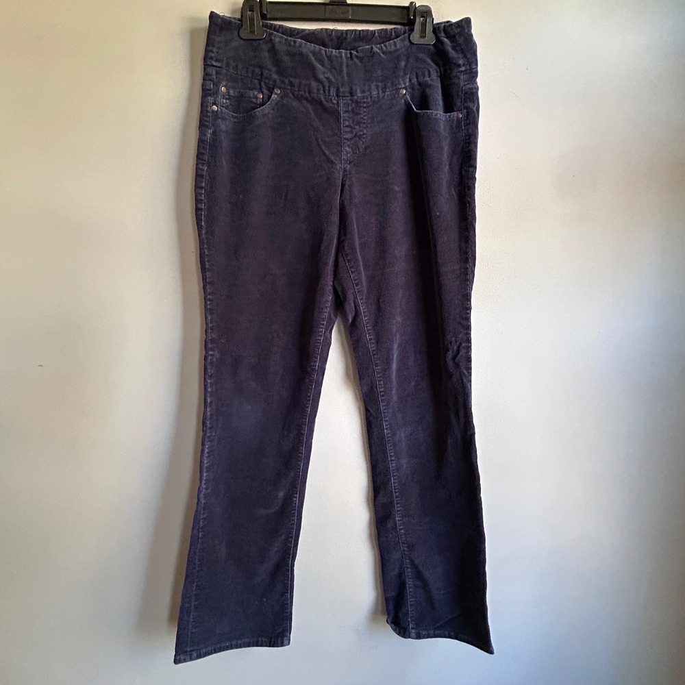 JAG Jeans Navy Blue Corduroy Pull On High Rise Straight Leg Pants Size 10